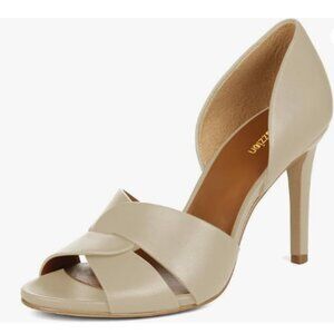 Pazzion Creamy Sexy Open Toe Slip On Stiletto Heeled Two Pieces Sandals